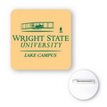 Square Shape Plastic Advertising Campaign Button w/Rounded Corners